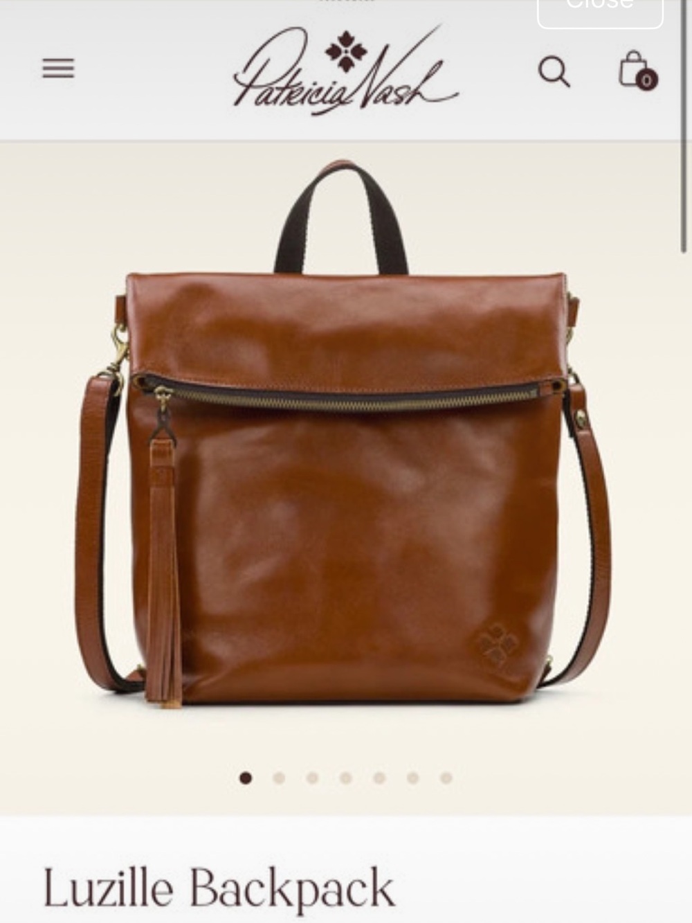Luzille backpack Patricia Nash tan leather - Picture 4 of 5